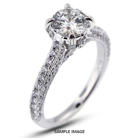 18k White Gold Engagement Ring 3.30 carat total G-SI2 Round Brilliant Diamond