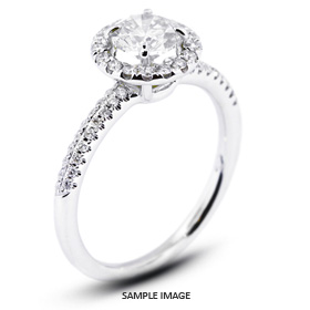 18k White Gold Halo Engagement Ring Setting with Diamonds (0.77ct. tw.)