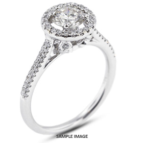 18k White Gold Halo Engagement Ring 1.97 carat total E-VS2 Round Brilliant Diamond
