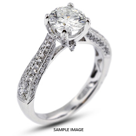 18k White Gold Engagement Ring 2.00 carat total D-VS2 Round Brilliant Diamond