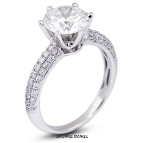 18k White Gold Engagement Ring 1.93 carat total F-SI1 Round Brilliant Diamond