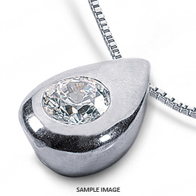 Platinum Solid Style Tear Shape Style Solitaire Pendant 1.06 carat D-SI2 Round Brilliant Diamond