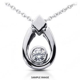 14k White Gold Solid Style Tear Shape Style Solitaire Pendant 1.02 carat F-SI1 Round Brilliant Diamond