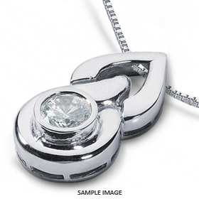 Platinum Solid Style Solitaire Pendant 1.00 carat D-SI1 Round Brilliant Diamond