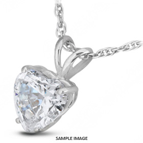 18k White Gold Classic Style Solitaire Pendant 1.01 carat D-VS2 Heart Shape Diamond
