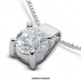 14k White Gold Classic Style Solitaire Pendant 0.81 carat F-SI1 Round Brilliant Diamond