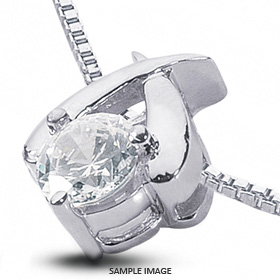 14k White Gold Classic Style Solitaire Pendant 1.12 carat G-VS1 Round Brilliant Diamond