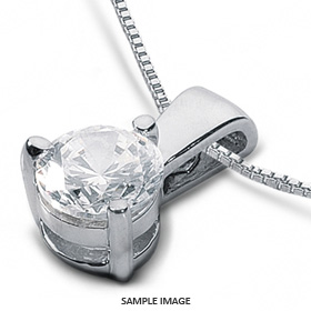 14k White Gold Classic Style Solitaire Pendant 0.66 carat E-VS2 Round Brilliant Diamond