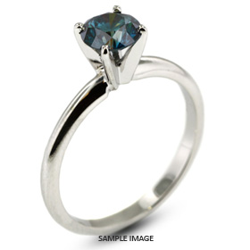 14k White Gold Classic Style Solitaire Engagement Ring 0.51ct Blue-SI3 Round Brilliant Diamond