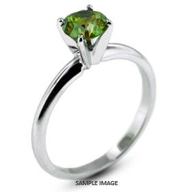 14k White Gold Classic Style Solitaire Engagement Ring 0.59ct Green-SI3 Round Brilliant Diamond