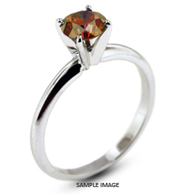 14k White Gold Classic Style Solitaire Engagement Ring 0.69ct Red-VS2 Round Brilliant Diamond
