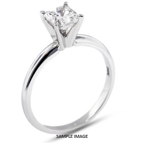 14k White Gold Classic Style Solitaire Engagement Ring 0.87ct E-SI1 Square Radiant Cut Diamond