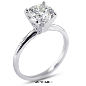 14k White Gold Classic Style Solitaire Engagement Ring 1.57ct D-SI1 Round Brilliant Diamond