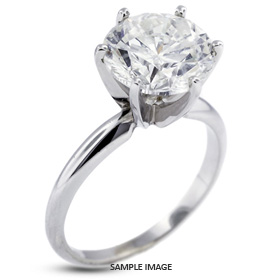 14k White Gold Classic Style Solitaire Engagement Ring 5.01ct G-SI3 Round Brilliant Diamond