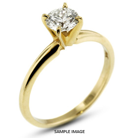 14k Yellow Gold Classic Style Solitaire Engagement Ring 0.51ct E-SI2 Round Brilliant Diamond
