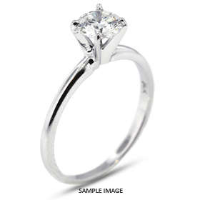 14k White Gold Classic Style Solitaire Engagement Ring 0.50ct D-VS2 Round Brilliant Diamond