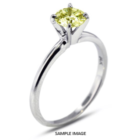 14k White Gold Classic Style Solitaire Engagement Ring 1.20ct Yellow-VS2 Round Brilliant Diamond