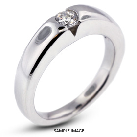 14k White Gold Tension Style Solitaire Engagement Ring 0.26ct F-VS2 Round Brilliant Diamond