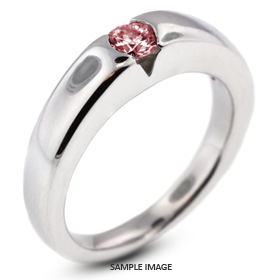 14k White Gold Tension Style Solitaire Engagement Ring 0.64ct Pink-VS1 Round Brilliant Diamond