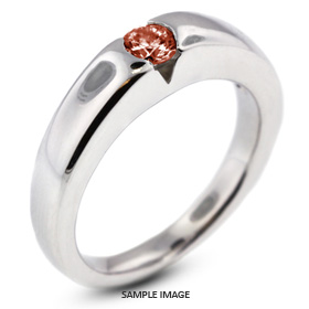 14k White Gold Tension Style Solitaire Engagement Ring 0.65ct Red-VS2 Round Brilliant Diamond