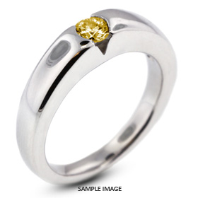 14k White Gold Tension Style Solitaire Engagement Ring 0.79ct Yellow-SI2 Round Brilliant Diamond