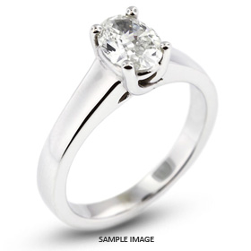 Platinum Trellis Style Solitaire Engagement Ring 0.76ct E-SI1 Oval Shape Diamond