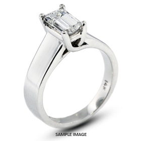 14k White Gold Trellis Style Solitaire Engagement Ring 1.02ct D-VS1 Emerald Cut Diamond