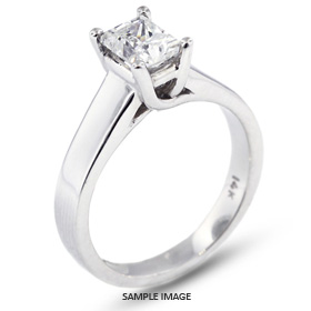 14k White Gold Trellis Style Solitaire Engagement Ring 1.00ct F-VS2 Rectangular Radiant Cut Diamond