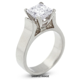 14k White Gold Cathedral Style Solitaire Engagement Ring 1.05ct E-VS2 Princess Cut Diamond