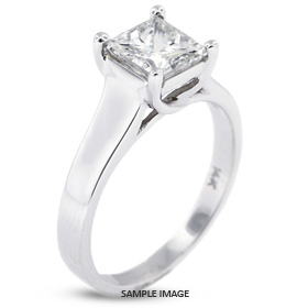14k White Gold Trellis Style Solitaire Engagement Ring 3.12ct F-SI3 Square Radiant Cut Diamond