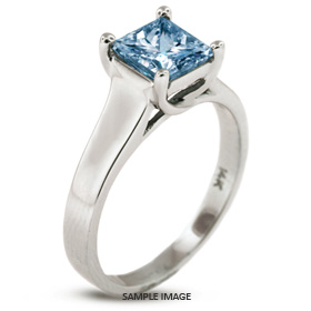 14k White Gold Trellis Style Solitaire Engagement Ring 2.00ct Blue-SI3 Princess Cut Diamond