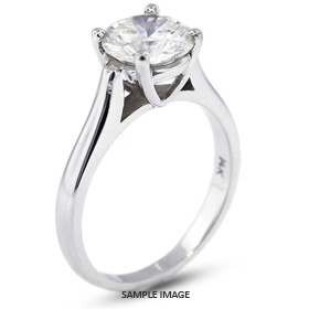 14k White Gold Cathedral Style Solitaire Engagement Ring 2.66ct E-SI3 Round Brilliant Diamond
