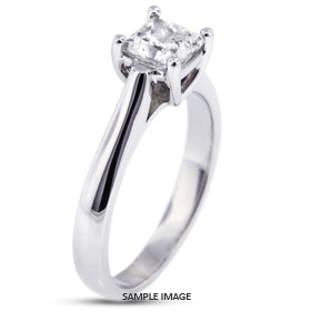 Platinum Cathedral Style Solitaire Engagement Ring 0.80ct F-SI1 Square Radiant Cut Diamond